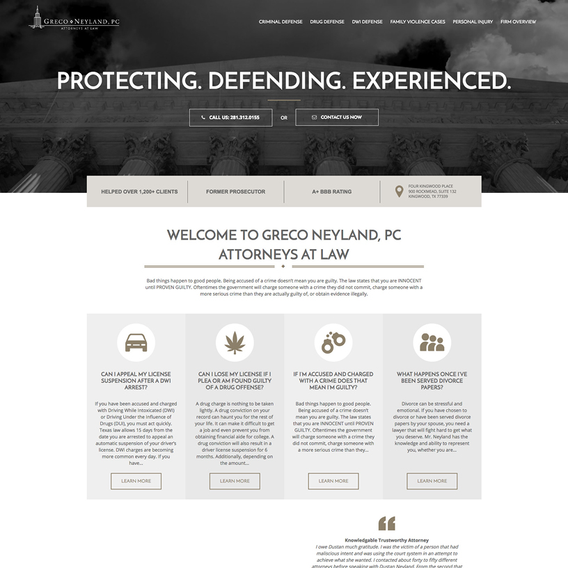 Greco Neyland Law Firm Website