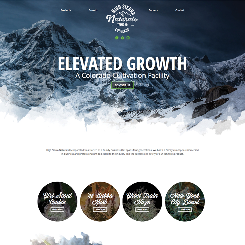 High Sierra Naturals Website