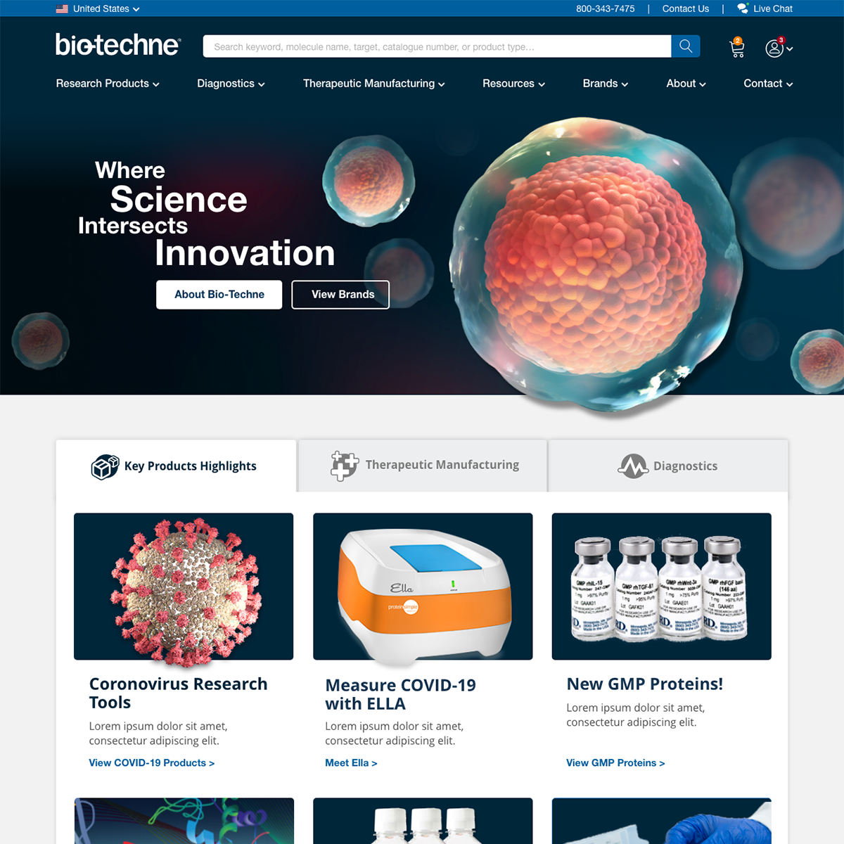 Bio-Techne Website Redesign