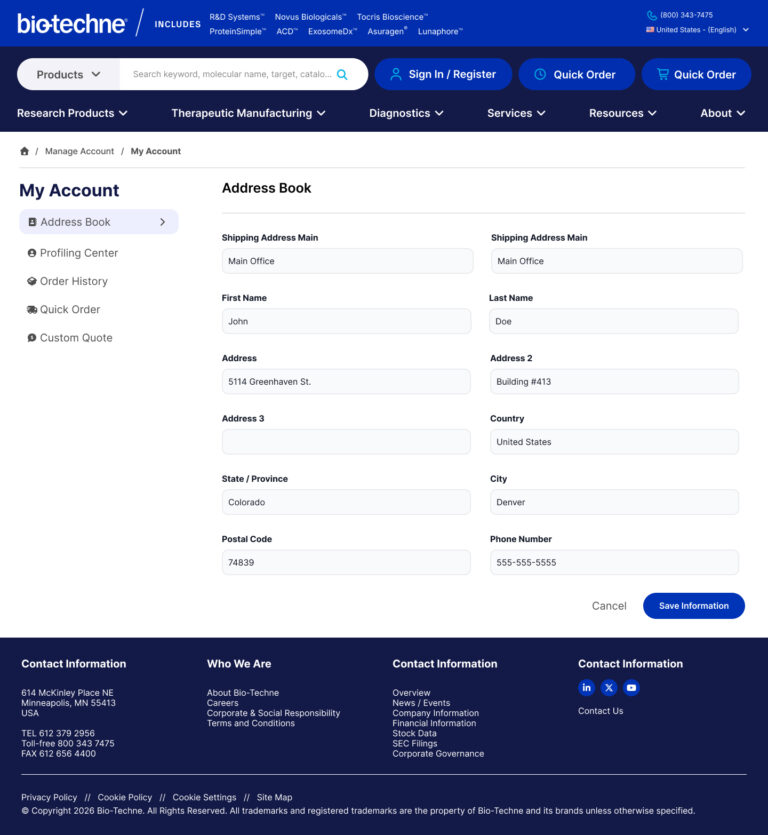 BT - My Account - Address Book