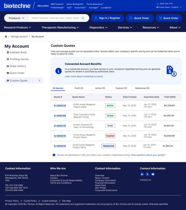 BT - My Account - Custom Quotes