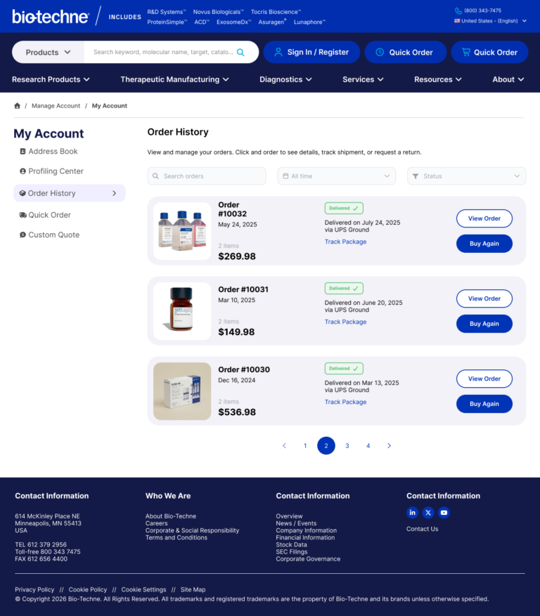 BT - My Account - Order History